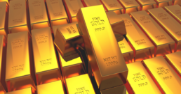Gold bullion gold bars treasury implement wealth Ingot luxury finance goods trading, stacked gold bars.
