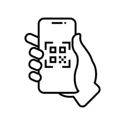 Dynamics 365 Field Service: QR code smartphone scanner linear icon. Vector illustration. Eps 10.